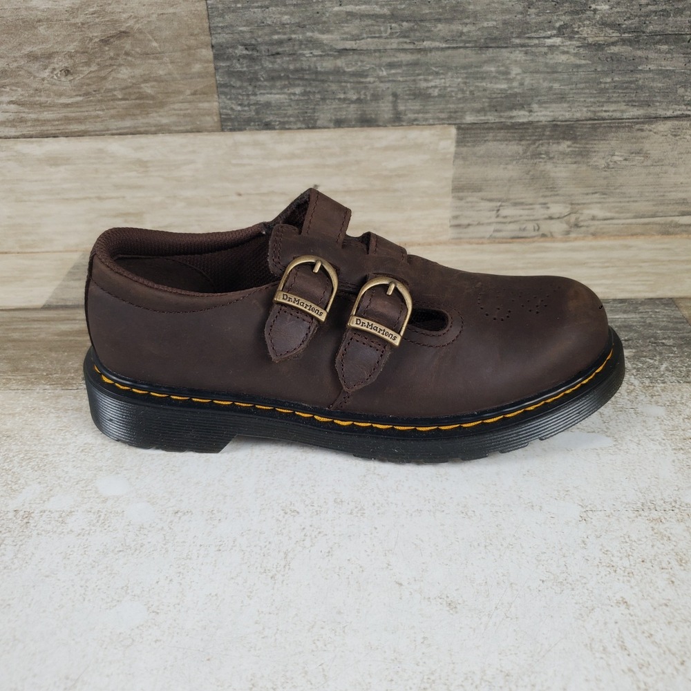 Dr. Martens 8065 Mary Jane Kids Shoes Sz 4 M Dark Brown Buckle Straps Comfort
